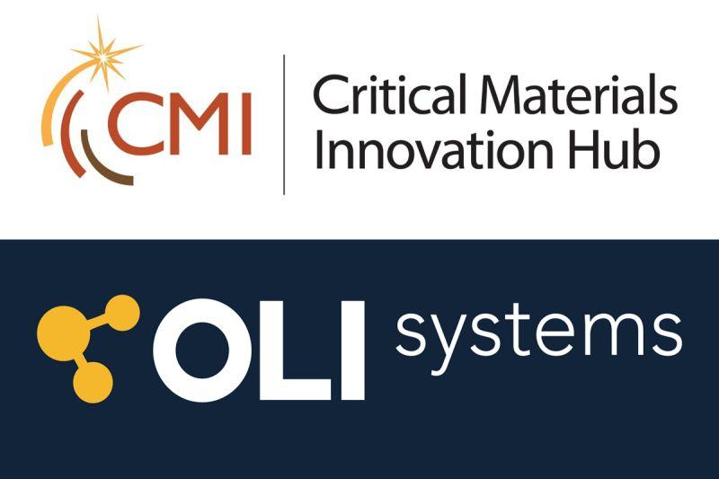 logos for Critical Materials Innovation Hub and OLI Systems